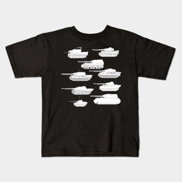 9 real german tanks Kids T-Shirt by FAawRay